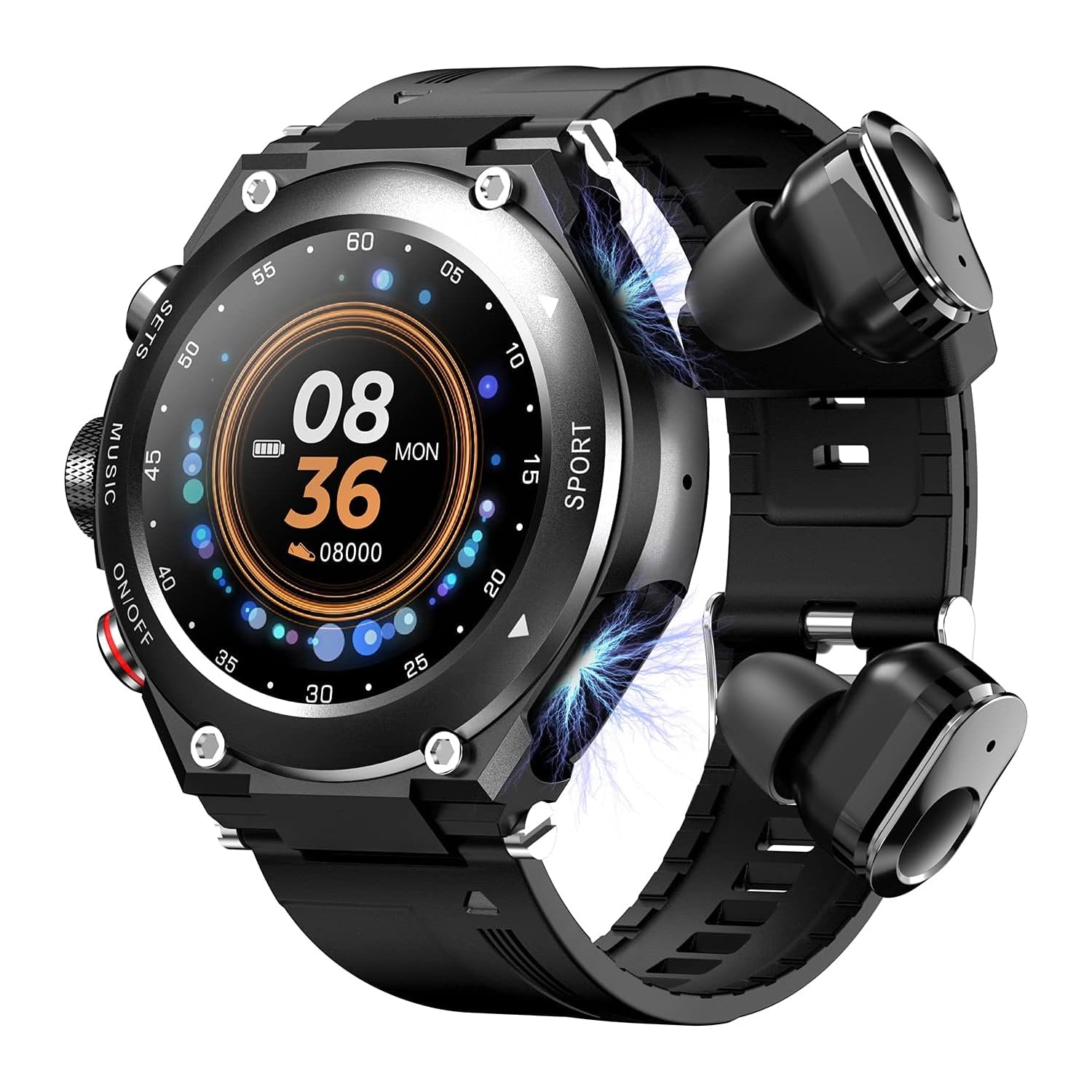 2 in 1 Smart Watch with Earbuds Fitness Tracker Blood Oxygen Heart Rate Monitor Sleep Monitor HD Touch Screen Compatible with iPhone Samsung Android Phones T92 (Black) 2 in 1 Smart Watch with Earbuds Fitness Tracker Blood Oxygen Heart Rate Monitor Sleep Monitor HD Touch Screen Compatible with iPhone Samsung Android Phones T92 (Black)